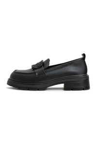 Cesare Gaspari - PLATFORM LOAFERS - Scarpe senza lacci - black Immagine in miniatura 1