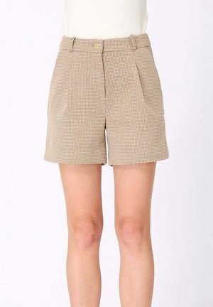 MICRO À MOTIF PIED-DE-POULE - Short - beige