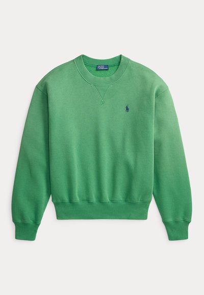 Πράσινο φούτερ με στρογγυλή λαιμόκοψη, ριμπ μανσέτες και τελείωμα, με μικρό ναυτικό λογότυπο Polo Ralph Lauren στο αριστερό στήθος.