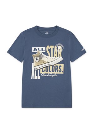 PATCHWORK SNEAKER TEE - Tričko s potlačou - slacker blue
