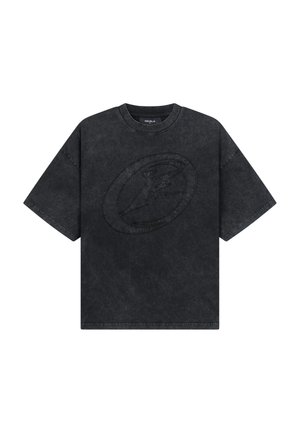 FAVELA, F PATCH T-SHIRT - T-shirt print - black washed
