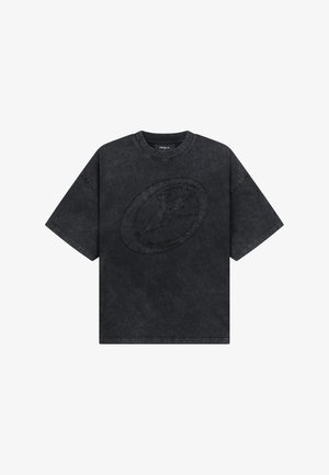 FAVELA, F PATCH T-SHIRT - T-shirt print - black washed
