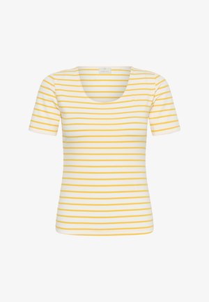 Kaffe, KAELLOS - T-shirt imprimé - chalk yellow stripe cc
