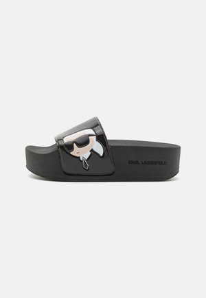 KONDO MAXI SHINE SLIDE - Papuci înalți - black