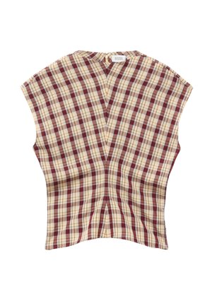 & OTHER STORIES, & OTHER STORIES FUNNEL NECK JACQUARD TOP - Blus - dark red checked