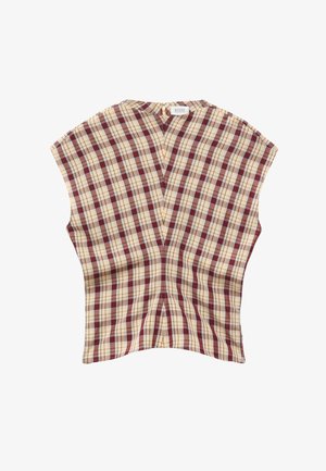 & OTHER STORIES, & OTHER STORIES FUNNEL NECK JACQUARD TOP - Blus - dark red checked