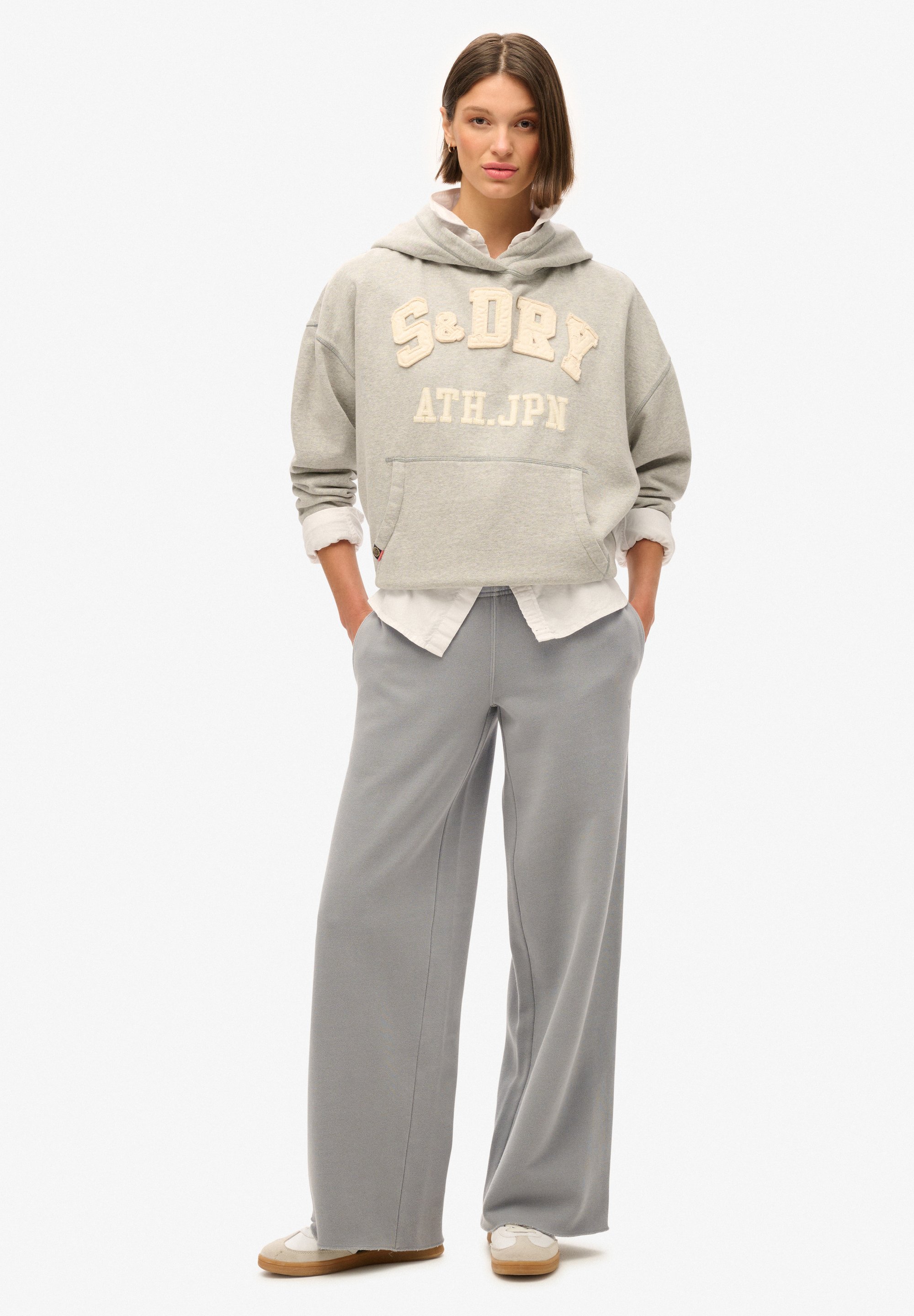 Superdry Co WASH STRAIGHT Pantalon de survêtement dove grey