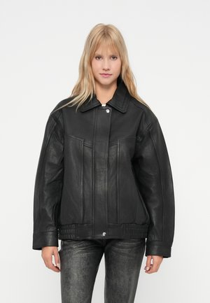 SLFMERCY JACKET - Lederjacke - black
