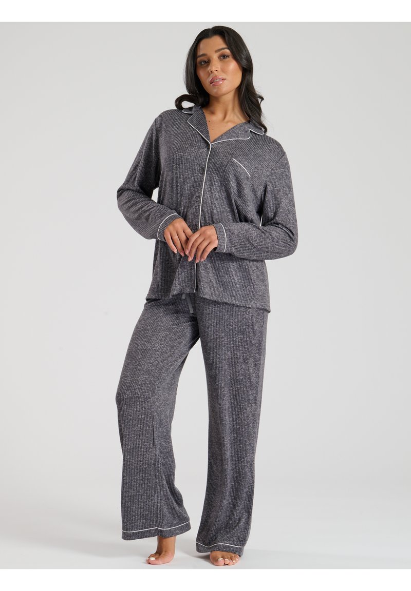 Loungeable MARL BRUSHED LONG SLEEVE SET - Pigiama - grey