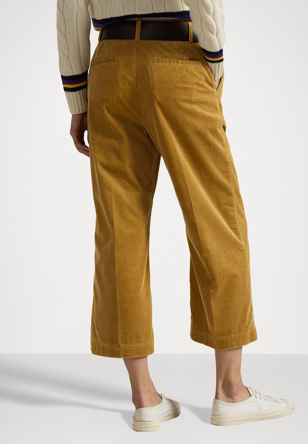 CROPPED FLAT FRONT - Trousers - tan3