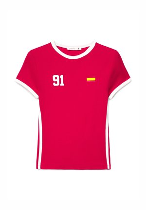 Terranova, CROP CON STAMPA NUMERO - T-shirt con stampa - rosso scuro