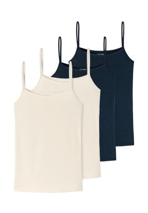 4ER PACK SPAGHETTI - Unterhemd/-shirt - off white/dunkelblau