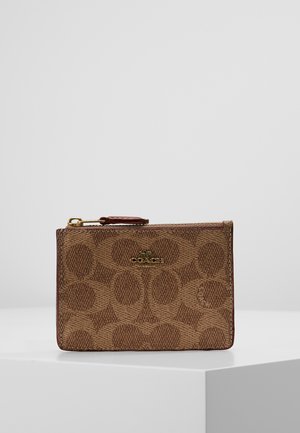 MINI SKINNY COLORBLOCK COATED SIGNATURE - Peněženka - tan rust