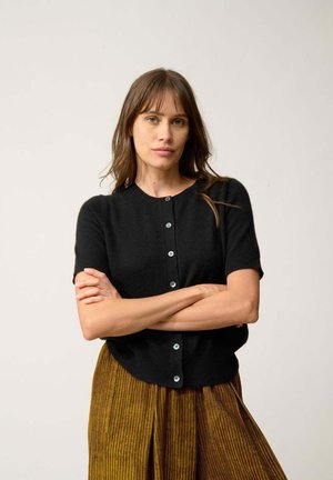 SAMUEL ROUND NECK SHORT SLEEVES - Kofta - black