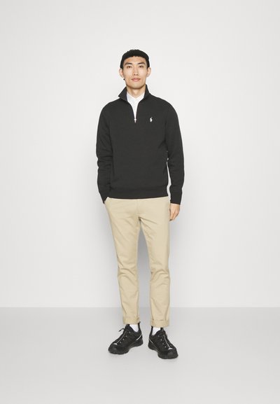 Polo Ralph Lauren DOUBLE KNIT QUARTER ZIP PULLOVER - Sweatshirt - black