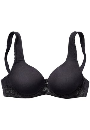 LASCANA LASCANA NUANCE - T-SHIRT-BH MIT BÜGEL, OHNE SCHALE UND MIT  TRANSPARENTEN TRÄGERN - Underwired bra - schwarz/black - Zalando.de