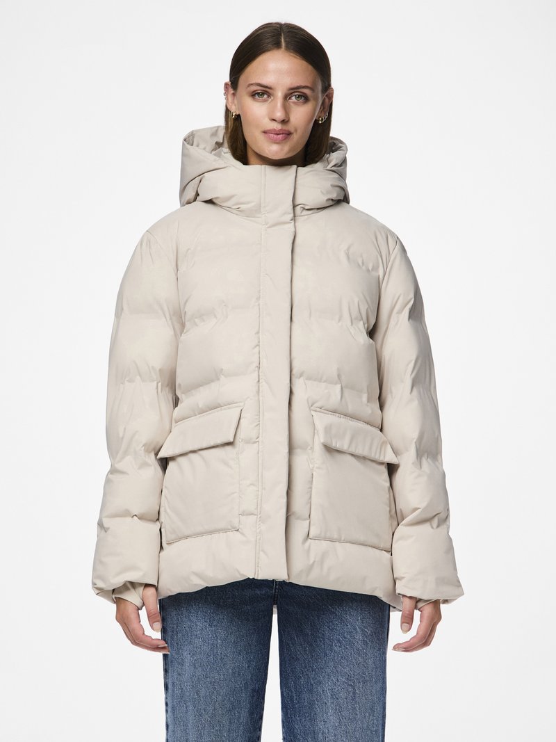 Pieces PCNORMA PUFFER JACKET - Vinterkåpe / -frakk - silver gray