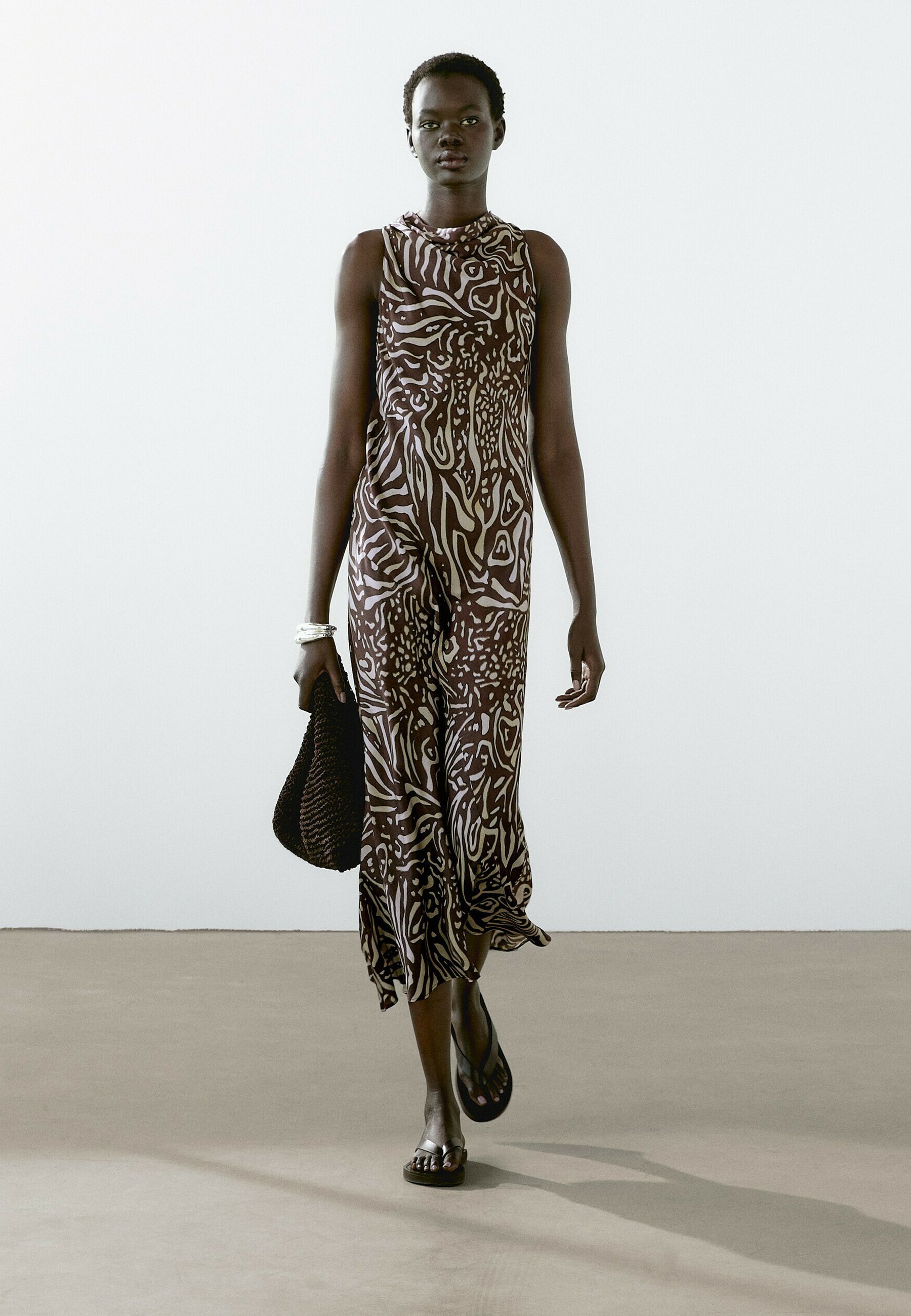 【Massimo Dutti】Flowing stripe print midi dress Massimo Dutti FLOWING PRINTED MIDI - Day dress - mottled