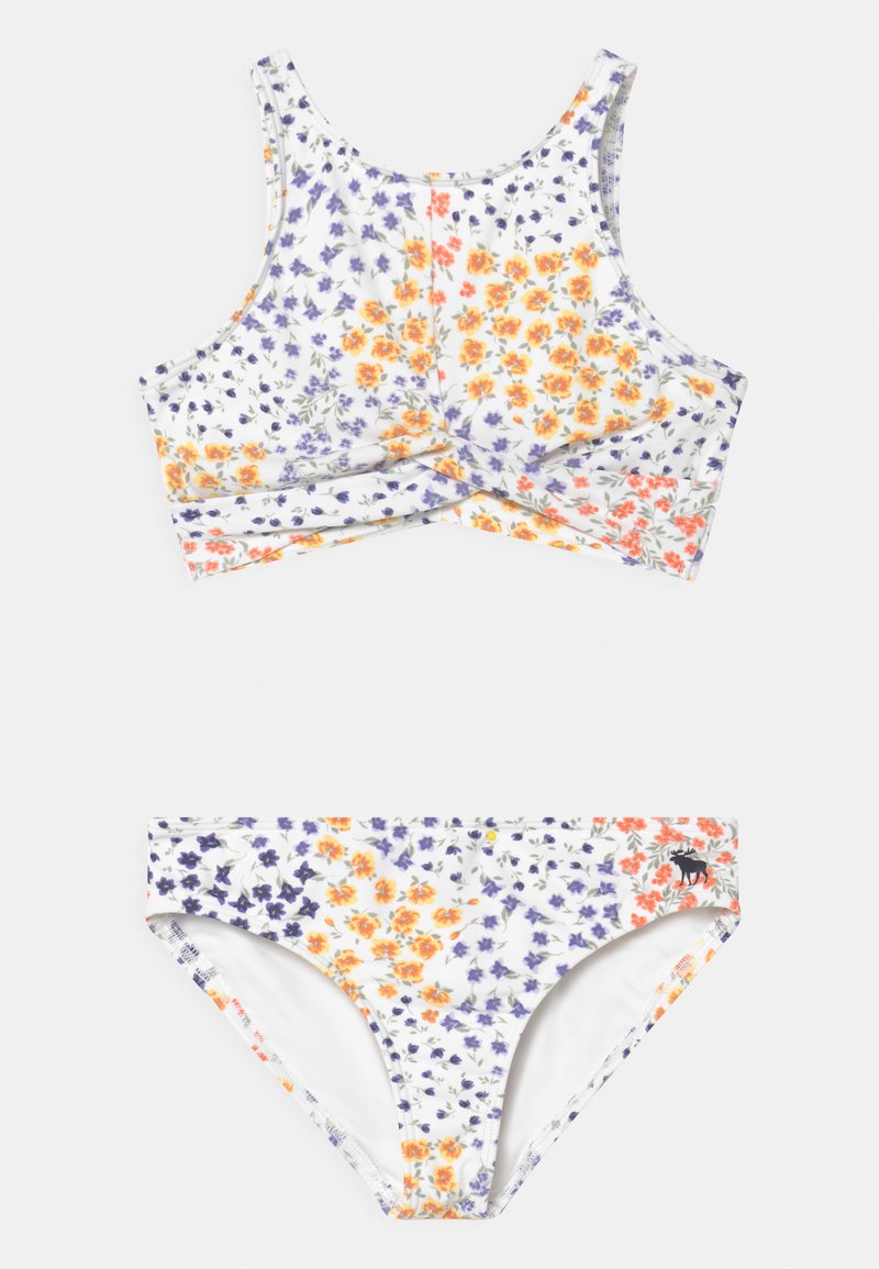 Abercrombie & Fitch TWIST FRONT HIGH NECK SET Bikini blue/yellow