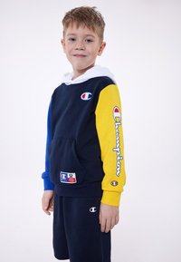 Champion RETRO SPORT HOODED UNISEX - Hoodie - blue/white/yellow