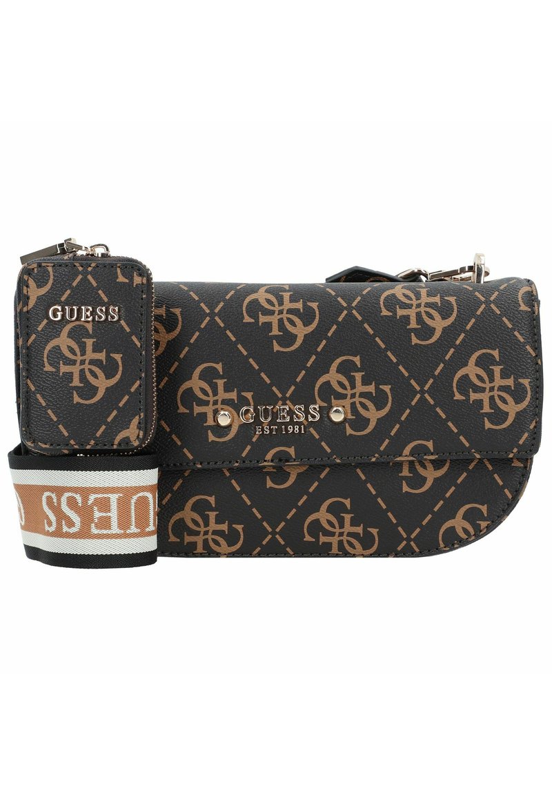 Guess REA Across body bag brown logo/dark brown Zalando