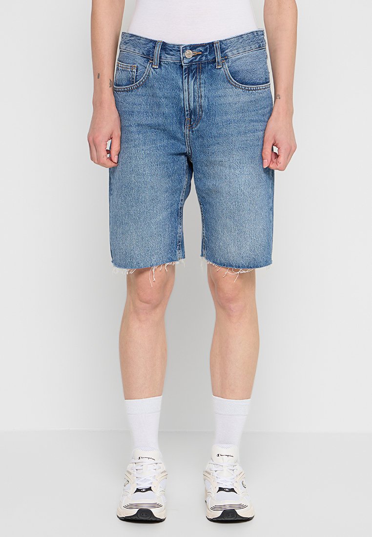 Mango Jeansshort blauw