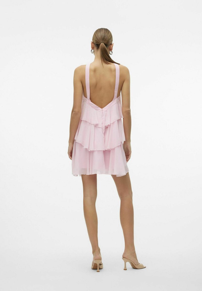 Vero Moda VMFELICIA RUFFLE SHORT DRESS - Day dress - cherry blossom/pink -  Zalando.co.uk