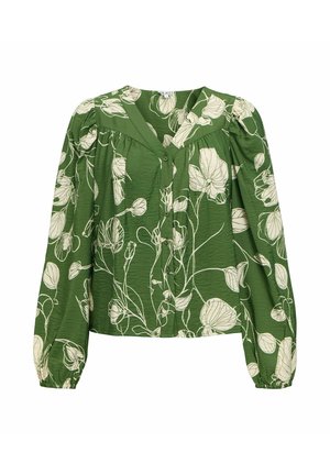 Object, OBERTEIL MIT V-AUSSCHNITT PRINT - Blusa - bronze green