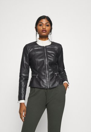 ONLJENNY JACKET PETITE - Faux leather jacket - black