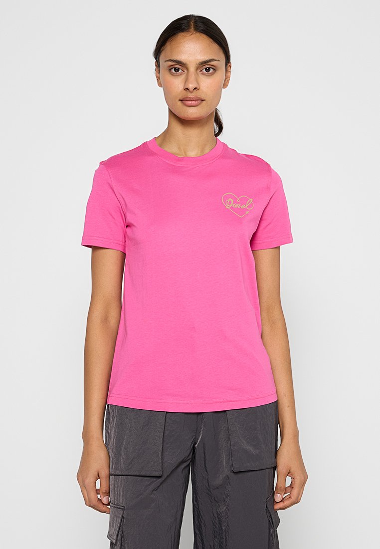 Diesel T-shirt basic donkerroze