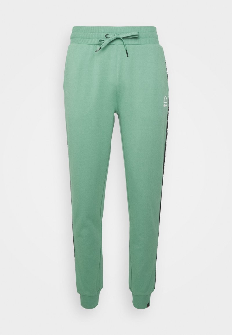 Mintgröna joggingbyxor i mjukt tyg, med dragsko i midjan, elastiska muddar och svarta sido-överdrag med logodetalj.