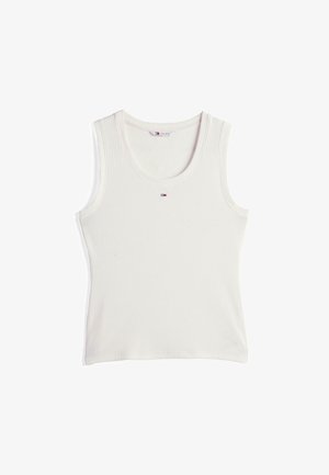 Tommy Jeans, RIBBED SLIM SCOOP NECK TANK TOP - Top - ecru