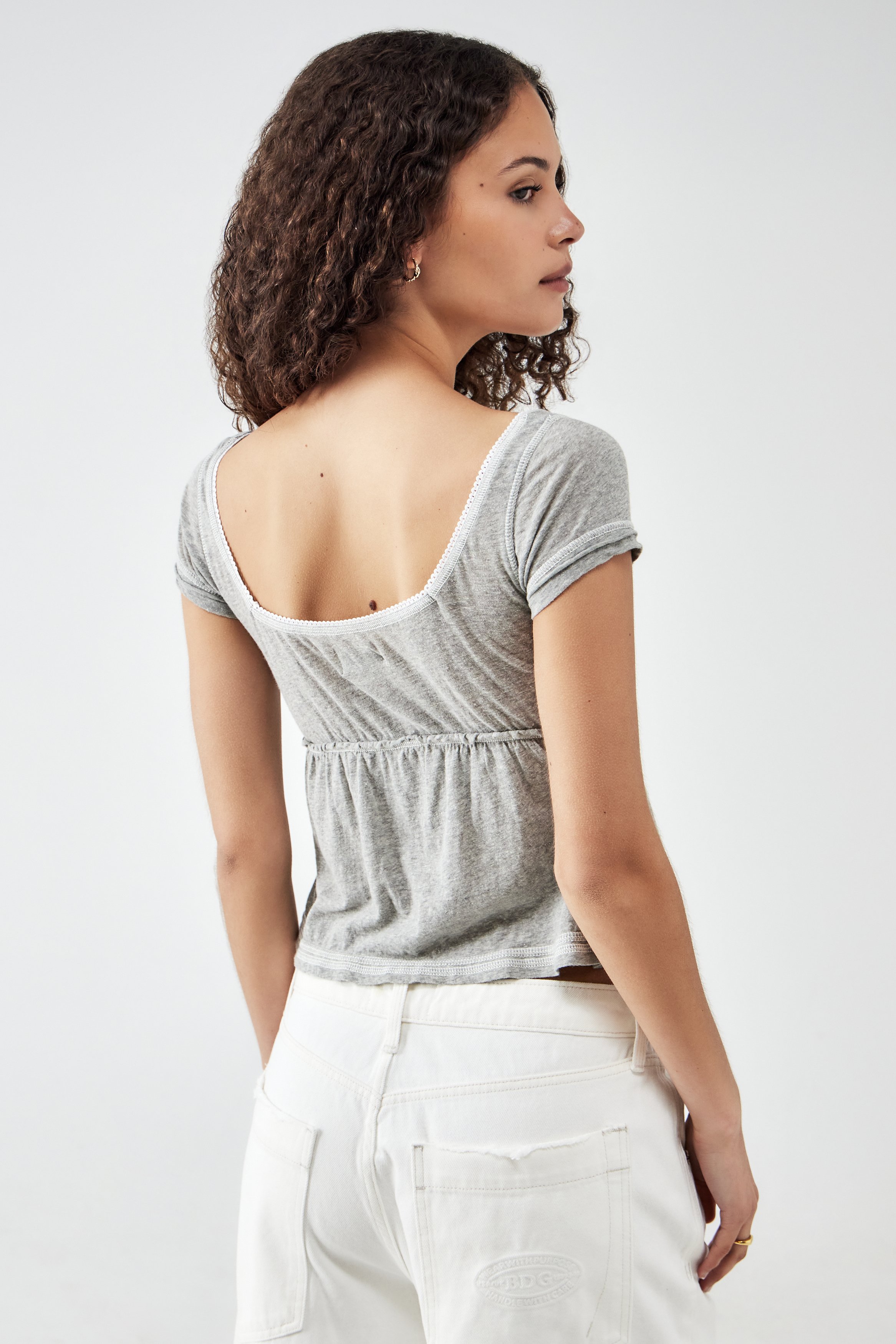 BDG Urban Outfitters BRITTNEY BABYDOLL - Basic T-shirt - grey