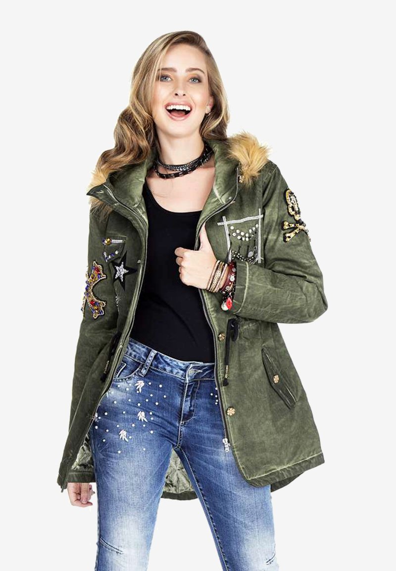 Damen Leichte Jacken | Cipo & Baxx Winterjacke khaki - ZQ24785 Damen Leichte Jacken | Cipo & Baxx Winterjacke khaki - ZQ24785