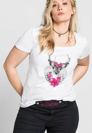 Sheego, Print T-shirt - weiß