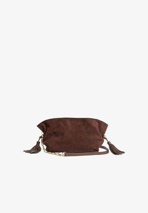 Friends Like These, MEDIUM TASSEL SCRUNCH CLUTCH BAG . - Väike käekott - chocolate brown faux suede