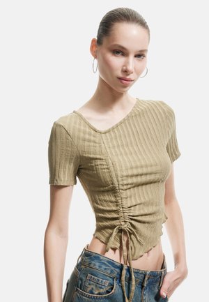 Koton SHORT SLEEVE - Bluse - green
