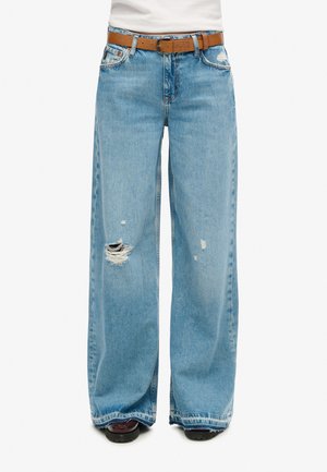 Superdry & Co HEM WIDE LEG - Jean flare - wheeler vintage blue