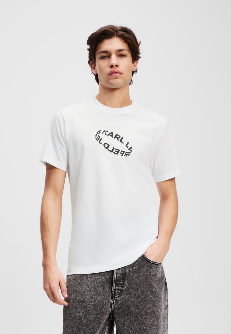 Karl Lagerfeld Jeans - SLIM RING TEE - T-shirt con stampa - white, Ingrandire