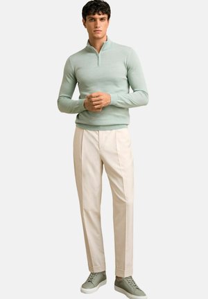 Reiss REGULAR FIT - BLACKHALL HALF-ZIP - Vesta - sage green melange