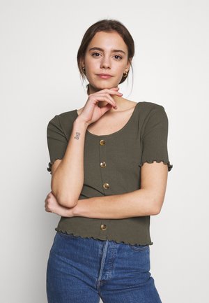ONLJUDITH LIFE BUTTON - Camiseta estampada - grape leaf