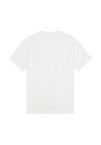 Weißes kurzärmliges T-Shirt mit klassischem Rundhalsausschnitt und glattem, einfarbigem Stoff. Die Rückansicht zeigt keine Muster oder Verzierungen.