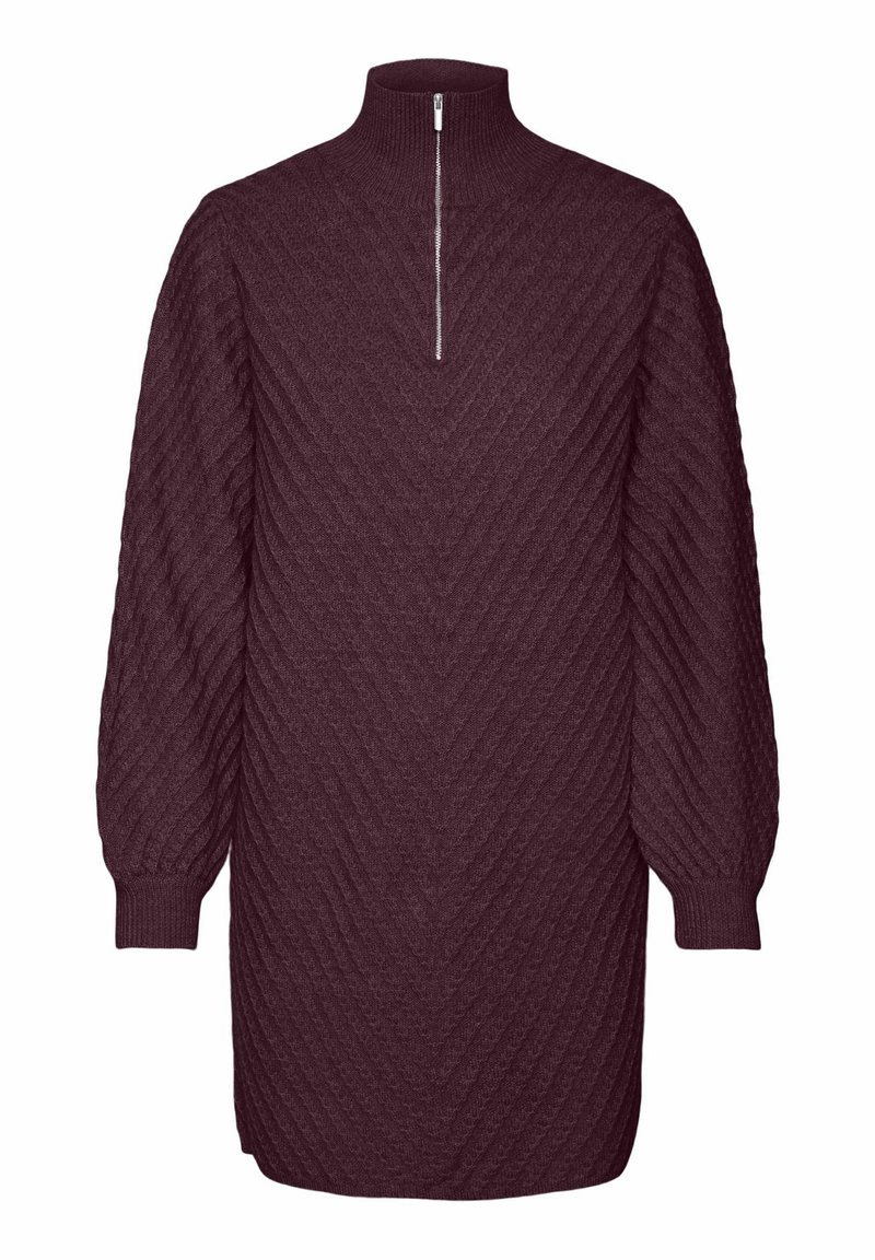 Vero Moda HIGHNECK ZIP - Jumper dress - winetasting/bordeaux - Zalando.ie