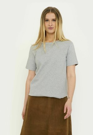 BELLA MELANGE - Lihtne T-särk - grey melange