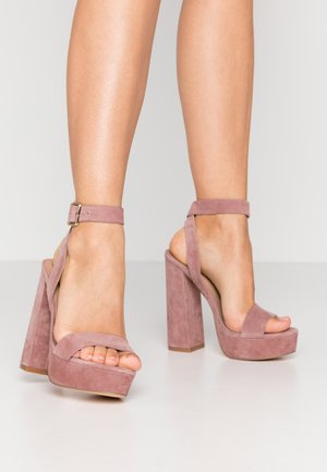 LEATHER - High heeled sandals - rose