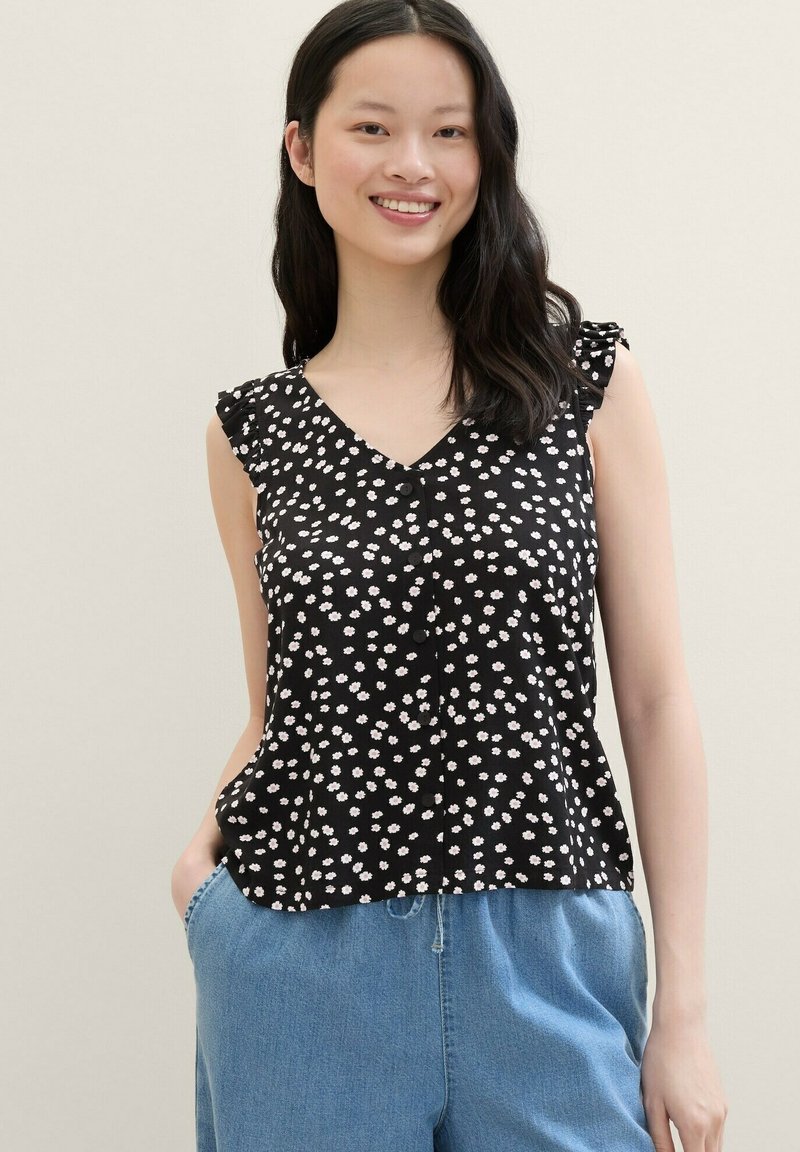 TOM TAILOR DENIM - Overhemdblouse - black flower minimal print, Vergroten