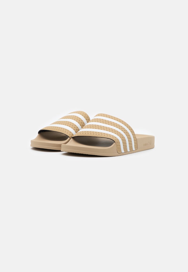 Adidas Originals Adilette Unisex Mules Beige Tone Footwear White Beige Zalando Co Uk