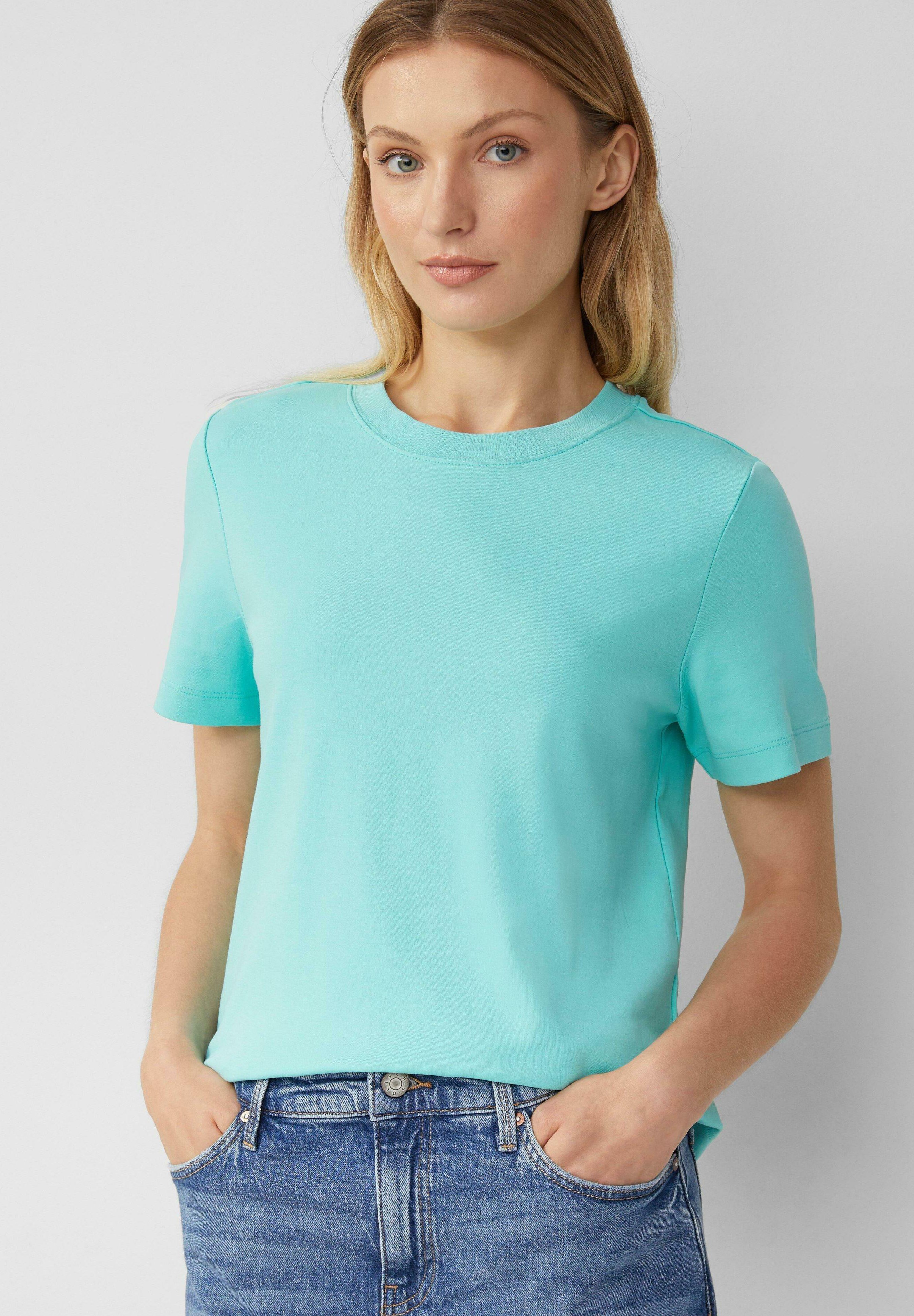 Maglietta Q/S By S.Oliver Donna Maniche Corte Lilla | Vestibilità Ampia Con Scollo A V E Orlo Arrotondato | Taglia S
