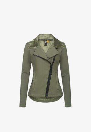 SASKIE - Športna jopa s kapuco na zadrgo - dark olive