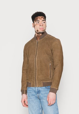 ZACH - Leather jacket - taupe
